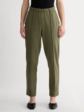 Everlane Olive Green The Dream Pants High Rise Pull On Stretchy Pleated Office